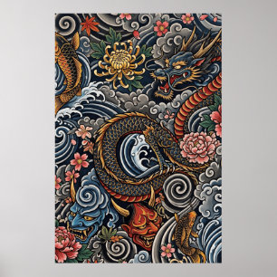 Japanese tattoo art poster