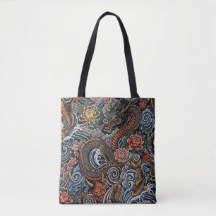 Japanese tattoo art tote bag