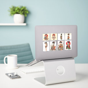 Japanese Tattoo Goddess Sticker Set – Elegant Wome