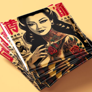Japanese Tattooed Pin-up Magnet