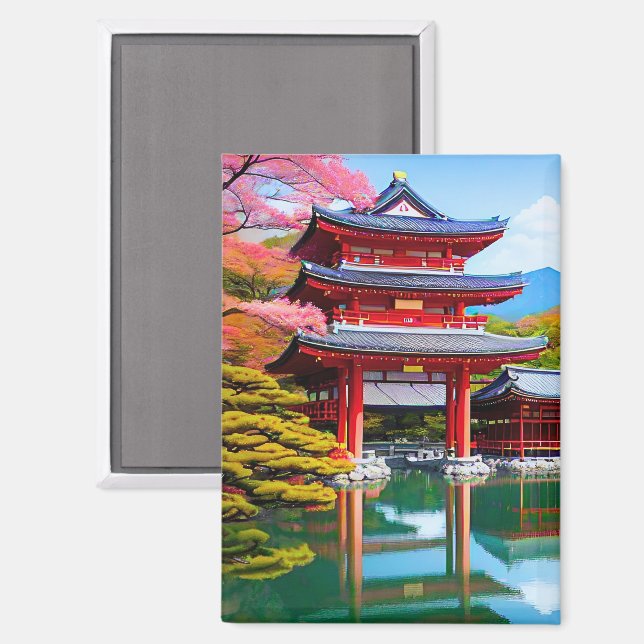 Japanese Temple  Magnet (Front/Back)