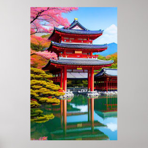 Japanese Temple Poster