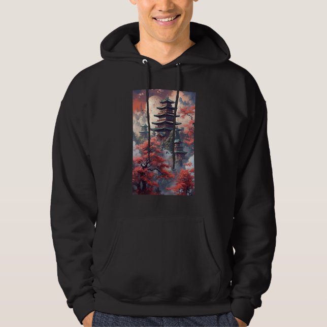 Japanese Temple Shrine Spirituality Hoodie (Front)