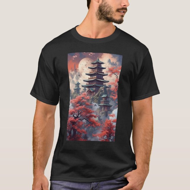 Japanese Temple Shrine Spirituality T-Shirt (Front)