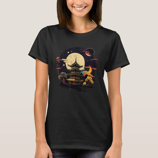 Japanese Temple Tokyo Asian Inspired Retro Japan 4 T-Shirt (Front)