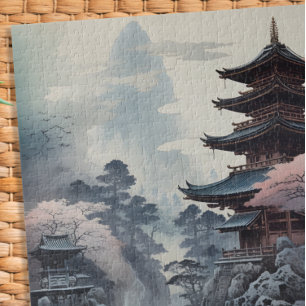 Japanese Temple Traditional Paining Jigsaw Puzzle