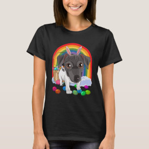 Japanese Terrier Easter Eggs Bunny Dog T-Shirt