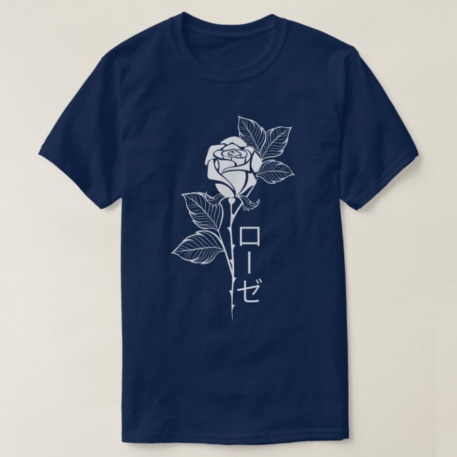 Japanese Tet Rose  Vaporwave Aesthetic Grunge Rose T-Shirt (Design Front)