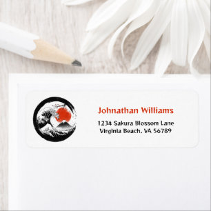 Japanese The Great Wave, Mt Fuji, Sakura Address Return Address Label