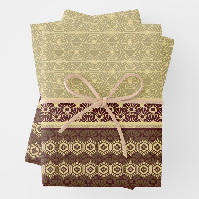 Japanese Theme Pattern Wrapping Paper Sheet (In situ)