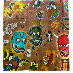 Japanese Theme Shower Curtain