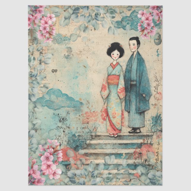 Japanese Themed Decoupage Crafting  Tissue Paper (Front)