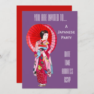 Japanese themed Japan party Invitation