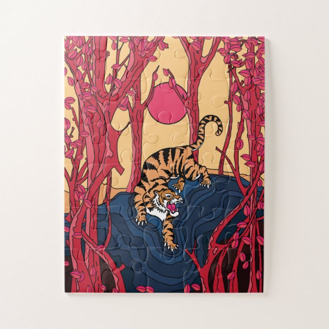 Japanese Tiger Jigsaw Puzzle (Vertical)