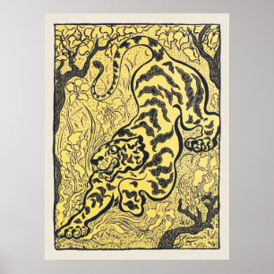 Japanese Tiger Jungle Vintage Art Print