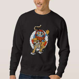 Japanese Tiger Lucky Daruma Doll Japanese Traditio Sweatshirt