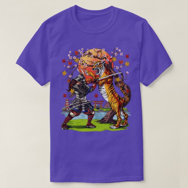 Japanese Tiger Samurai Warrior T-Shirt (Design Front)