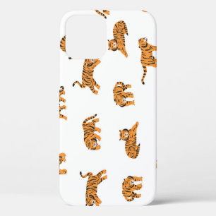 Japanese Tiger: Vintage Doodle Seamless iPhone 12 Case