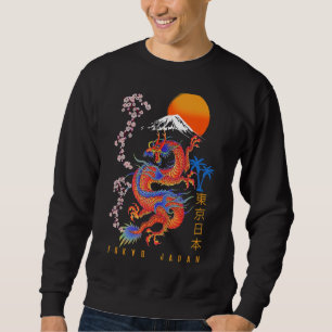 Japanese Tokyo Dragon Asian Retro 80u2019s Style 1 Sweatshirt