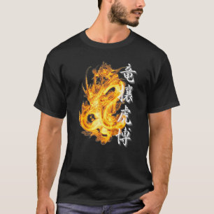 Japanese Tokyo dragon Asian Tiger Yojijukugo 4 Kan T-Shirt