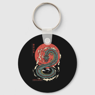 Japanese Tokyo Dragon Asian Vintage Tattoo Neon Re Key Ring