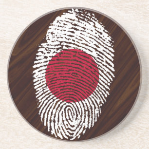 Japanese touch fingerprint flag coaster
