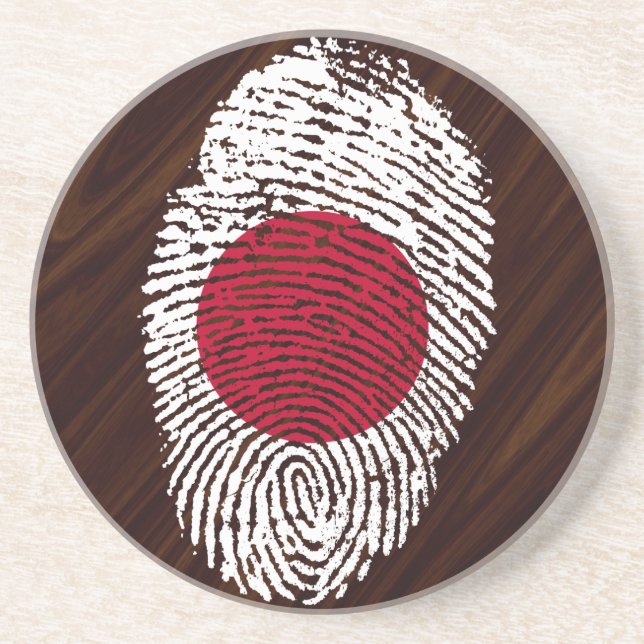 Japanese touch fingerprint flag coaster (Front)