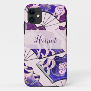 Japanese Traditional Fans CUSTOM NAME iPhone 11 Case
