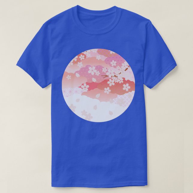 Japanese Traditional Flower Pattern 2 T-Shirt (Design Front)