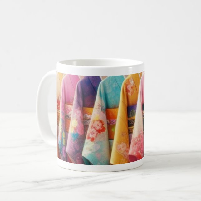 Japanese Traditional kimono cool colorful Coffee Mug (Front Left)