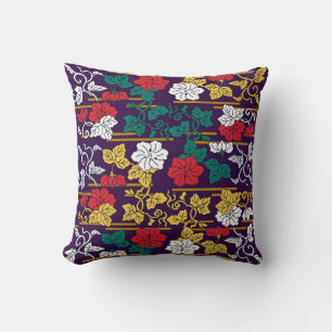 Japanese Traditional Leaf Pattern Cushion