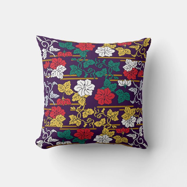 Japanese Traditional Leaf Pattern Cushion (Front)