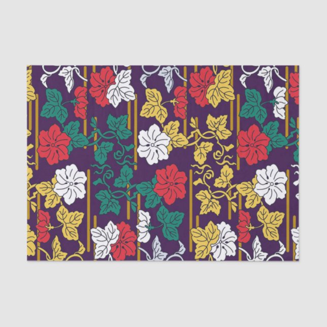 Japanese Traditional Leaf Pattern Tissue Paper (Front)