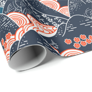 Japanese Traditional Mountain Painting Kimono Art Wrapping Paper