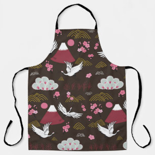 Japanese traditional seamless doodle pattern with  apron