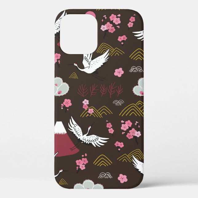 Japanese traditional seamless doodle pattern with  Case-Mate iPhone case (Back)
