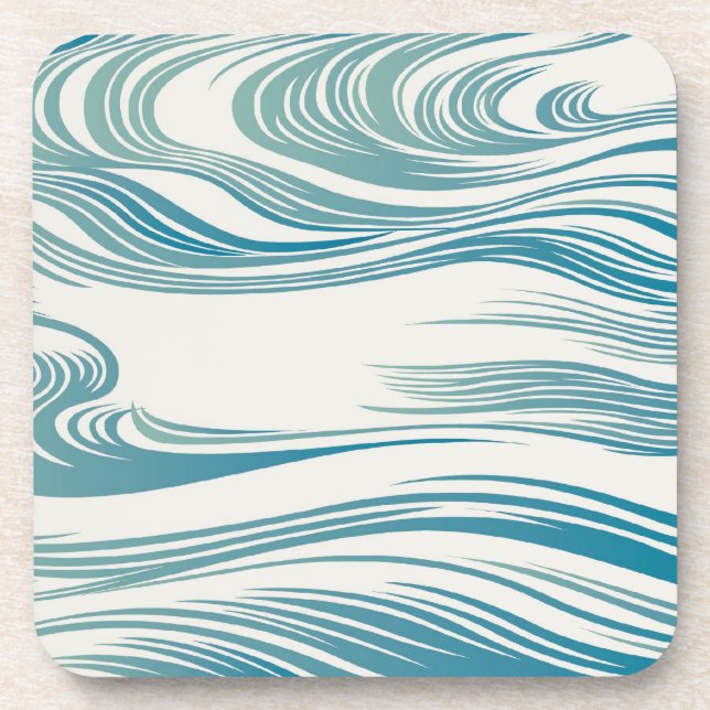Japanese Traditional Wave Pattern Coaster (Front)