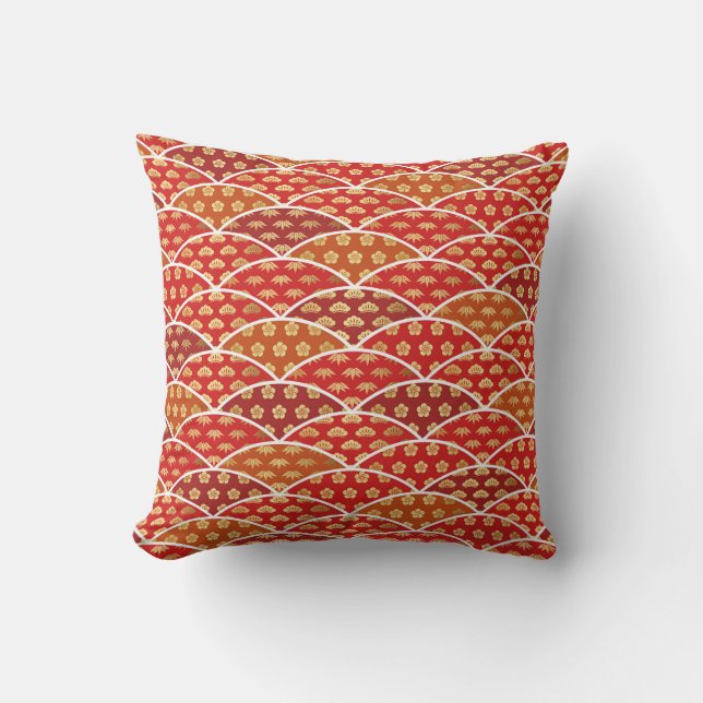 Japanese traditionally auspicious pattern cushion (Front)
