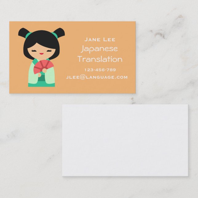 Japanese Translator language interpreter Business Card (Front/Back)