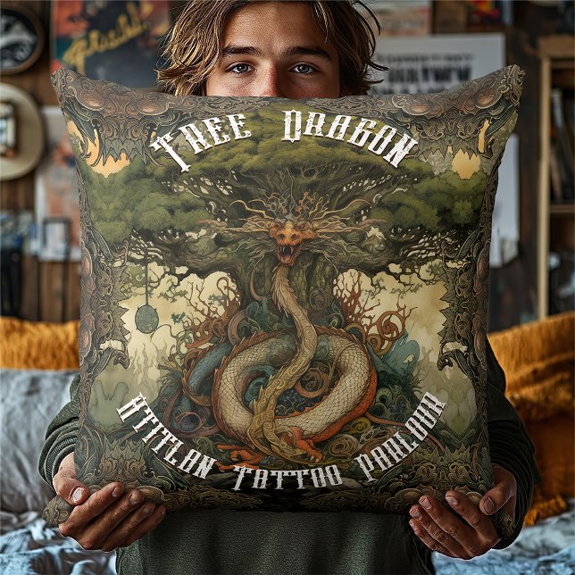 Japanese Tree Dragon Bonsai Tree AI Art Cushion (Creator Uploaded)