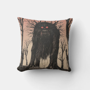 Japanese Tree Yokai Throw Pillow