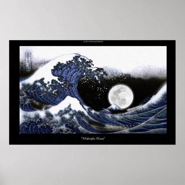 Japanese Tsunami Wave after Hokusai Art Poster (Front)