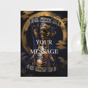 Japanese Tsuzumi Drum Gold Art Personalized Card