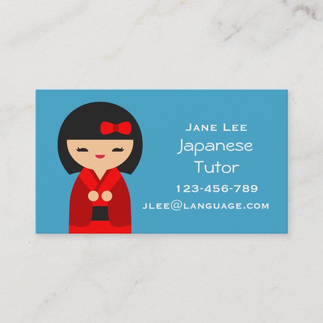 Japanese Tutor Japanese teacher Business Card (Front)