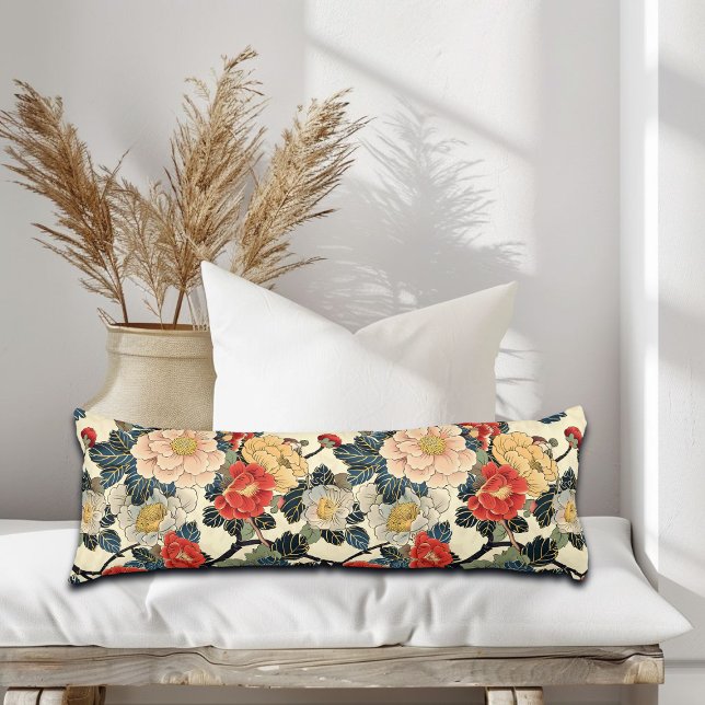 Japanese Ukiyo-E Art Floral Pattern Body Cushion (Creator Uploaded)