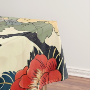 Japanese Ukiyo-E Art Floral Pattern Tablecloth