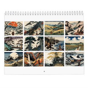Japanese Ukiyo-e Four Seasons Landscape Art Calendar