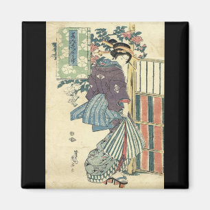 japanese ukiyo-e garden traditional kimono geisha magnet