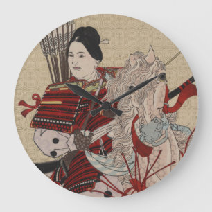 Japanese Ukiyo-e Hangakujo by Yoshitoshi Large Clock