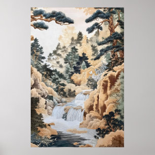 Japanese Ukiyo-e Landscape Print - Vintage Stream